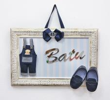 Partiavm Ahşap Çerçeveli Erkek Kot Tulum Ayakkabı ve Aynalı Kesim İsimli Kapı Süsü satın al