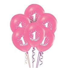 SAMM Baskılı Balon 1 Yaş Pembe Renk 30 cm 10 lu paket  satın al
