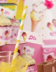 Partiavm Dondurmalı Doğum Günü Kağıt Pipet Etiketli 12 Adet satın al