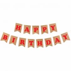 SAMM Kırmızı Happy Birthday Kraft Zemin Harf Afiş satın al