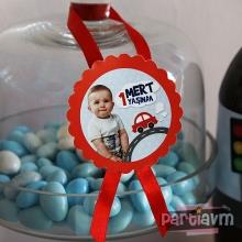 Partiavm Küçük Kırmızı Araba Doğum Günü Süsleri Karton Sunum Etiketi Kurdele Askılı 5 Adet satın al