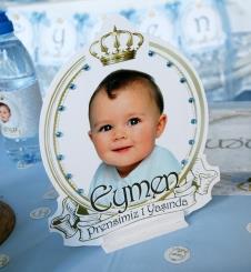 Partiavm Lüks Prens Doğum Günü Süsleri Masaüstü Dekor Çift Taraflı Büyük Boy Mavi Taş Süslemeli ( Centerpiece ) 1 Adet satın al