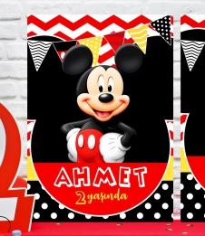 Partiavm Mickey Mouse Doğum Günü 70x100 cm Katlanmaz Pano Afiş