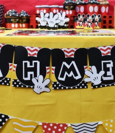 Partiavm Mickey Mouse Doğum Günü Banner İsim Kurdele Süslemeli satın al