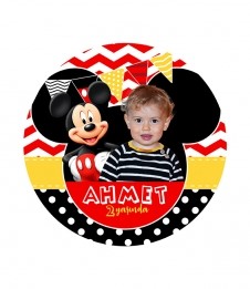 Partiavm Mickey Mouse Doğum Günü Yuvarlak Etiket 7,5cm 10 Adet satın al