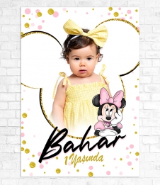 Partiavm Minnie Mouse Beyaz Doğum Günü Süsleri 70x100 cm Yırtılmaz Branda Afiş satın al