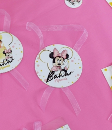 Partiavm Minnie Mouse Beyaz Doğum Günü Süsleri Sunum Etiketi Kurdele Askılı 5 Adet satın al