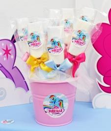 Partiavm My Little Pony Doğum Günü Marshmallow Etiketli Kovada 10 Adet Süslü Çubuklarda satın al