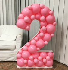 SAMM RBS5-13 Toz Pembe Tema Dev Rakam Balon Standı Seti 120cm (1 den 9 a Yaş Seçimli) satın al