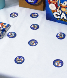 Partiavm Sonic Doğum Günü Süsleri Karton Masaüstü Konfeti İsimli 3 cm Pakette 50 Adet