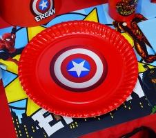 Partiavm Süper Kahramanlar Doğum Günü Etiketli Karton Tabak 5 Adet