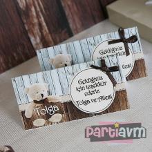 Partiavm Teddy Bear Doğum Günü Süsleri Teşekkür Kartı Kurdele Fiyonklu 10 Adet satın al
