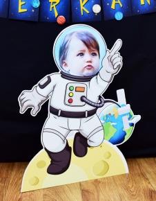 Partiavm Uzay Temalı Doğum Günü 55 cm Fotoğraflı Dekor Pano satın al