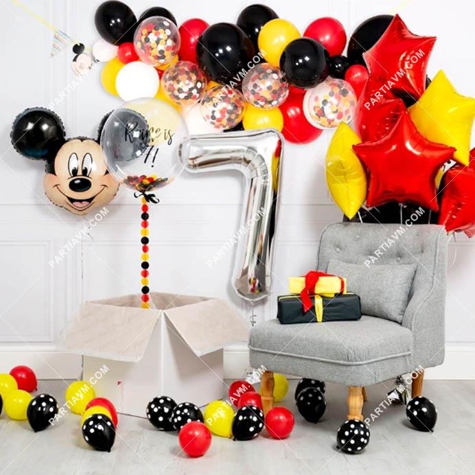 Krmz Mickey  Mouse  Zincir Balon  Set Partiavm com doum 