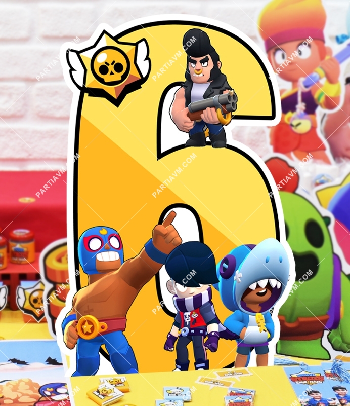 Brawl Stars Doğum Günü 50 cm Özel Kesim Rakam Dekor Pano