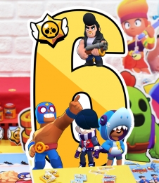 Partiavm Brawl Stars Doğum Günü 50 cm Özel Kesim Rakam Dekor Pano satın al