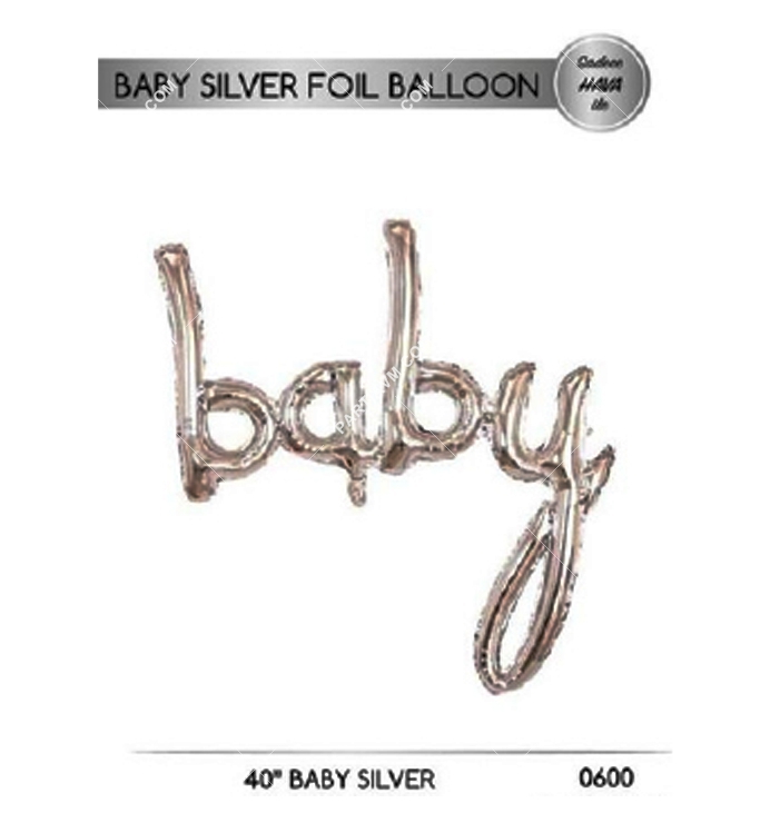 Cinsiyet Belirleme Partisi Süsleri Folyo Balon Gümüş baby 100cm