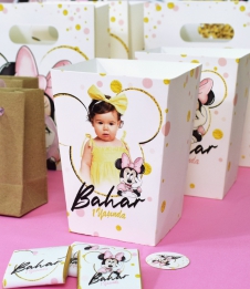 Partiavm Minnie Mouse Beyaz Doğum Günü Süsleri Popcorn Kutusu 5 Adet satın al
