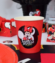 Partiavm Minnie Mouse Kırmızı Doğum Günü Süsleri Etiketli Karton Bardak 5 Adet satın al